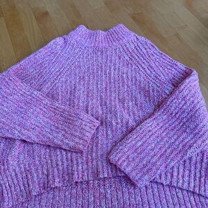 Silence + Noise Pink Speckled Turtleneck Sweater